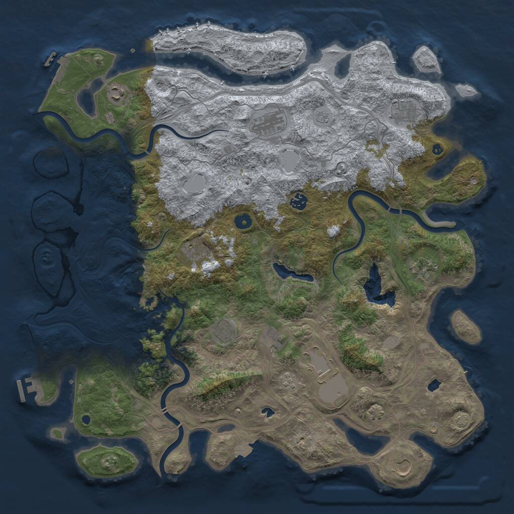 Rust Map: Procedural Map, Size: 4650, Seed: 802594958, 17 Monuments