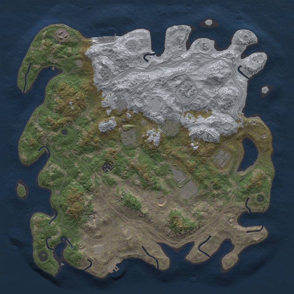 Rust Map: Procedural Map, Size: 4250, Seed: 203543599, 19 Monuments