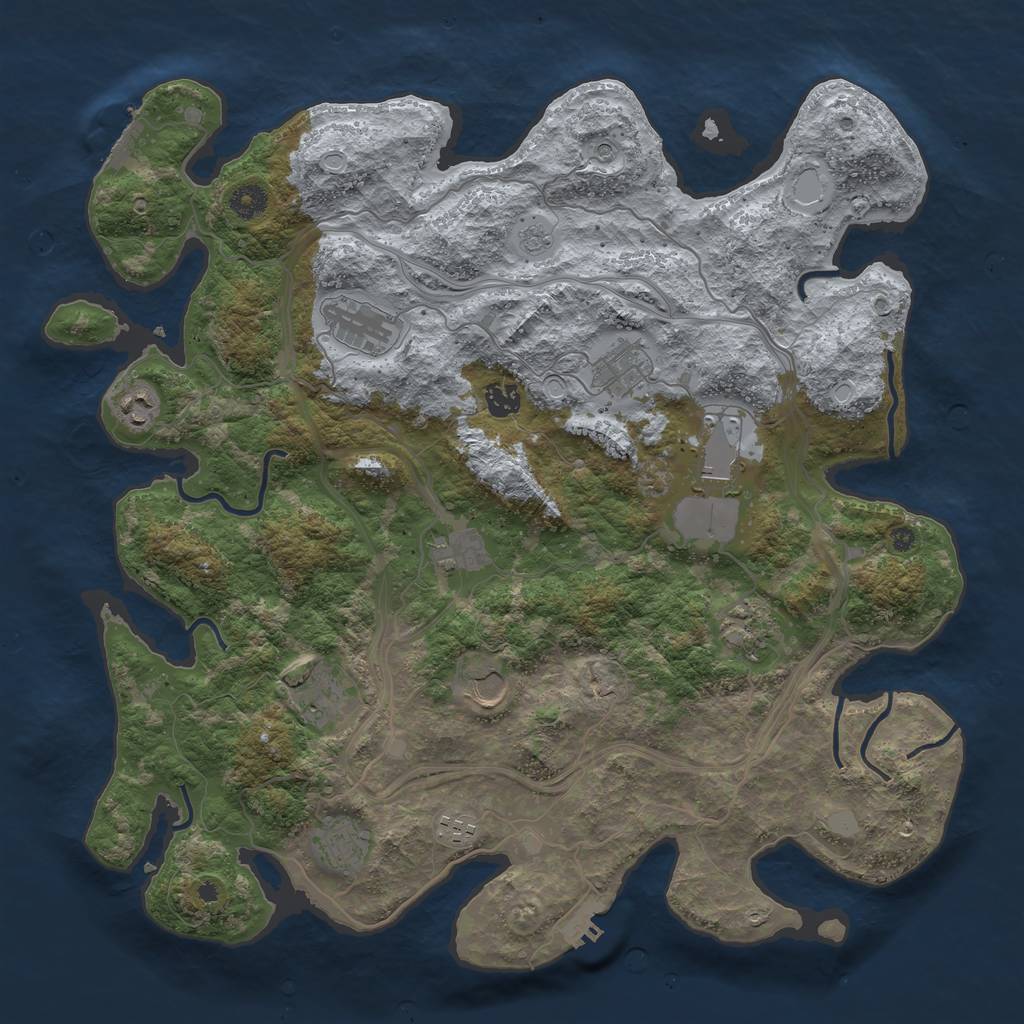 Rust Map: Procedural Map, Size: 4250, Seed: 697986150, 20 Monuments