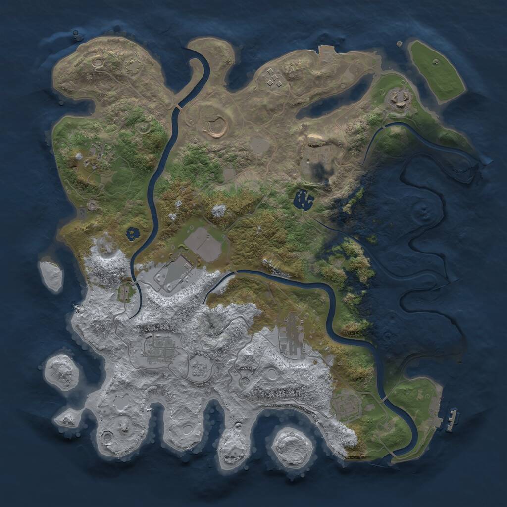 Rust Map: Procedural Map, Size: 3700, Seed: 648568455, 15 Monuments