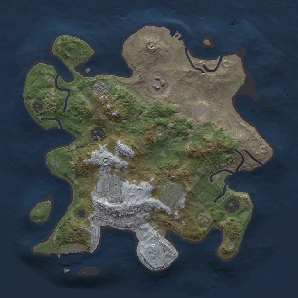 Rust Map: Procedural Map, Size: 3000, Seed: 441218, 14 Monuments