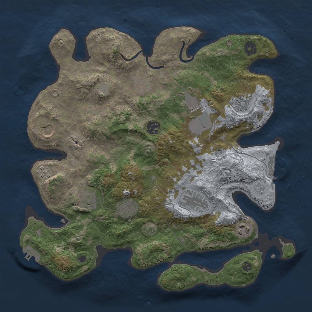 Rust Map: Procedural Map, Size: 3500, Seed: 1766080544, 19 Monuments