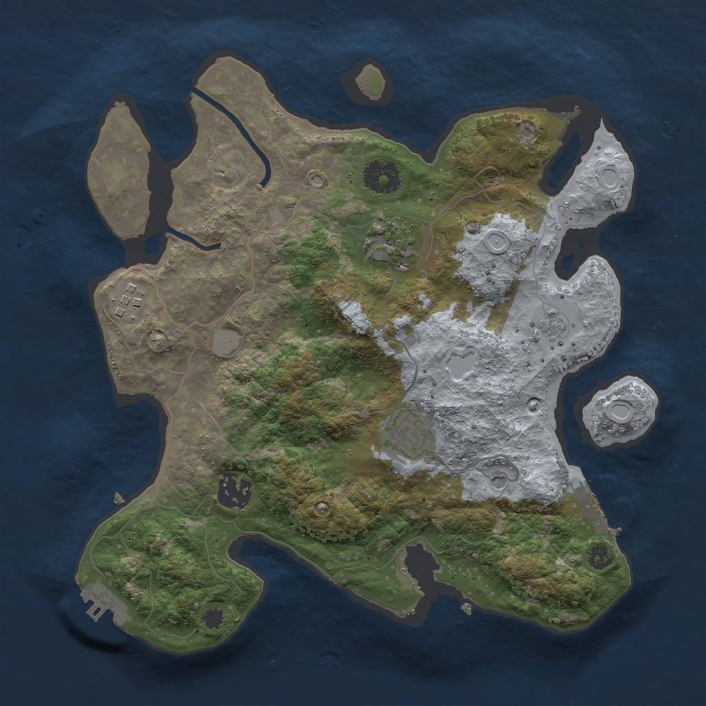 Rust Map: Procedural Map, Size: 3000, Seed: 585433, 13 Monuments