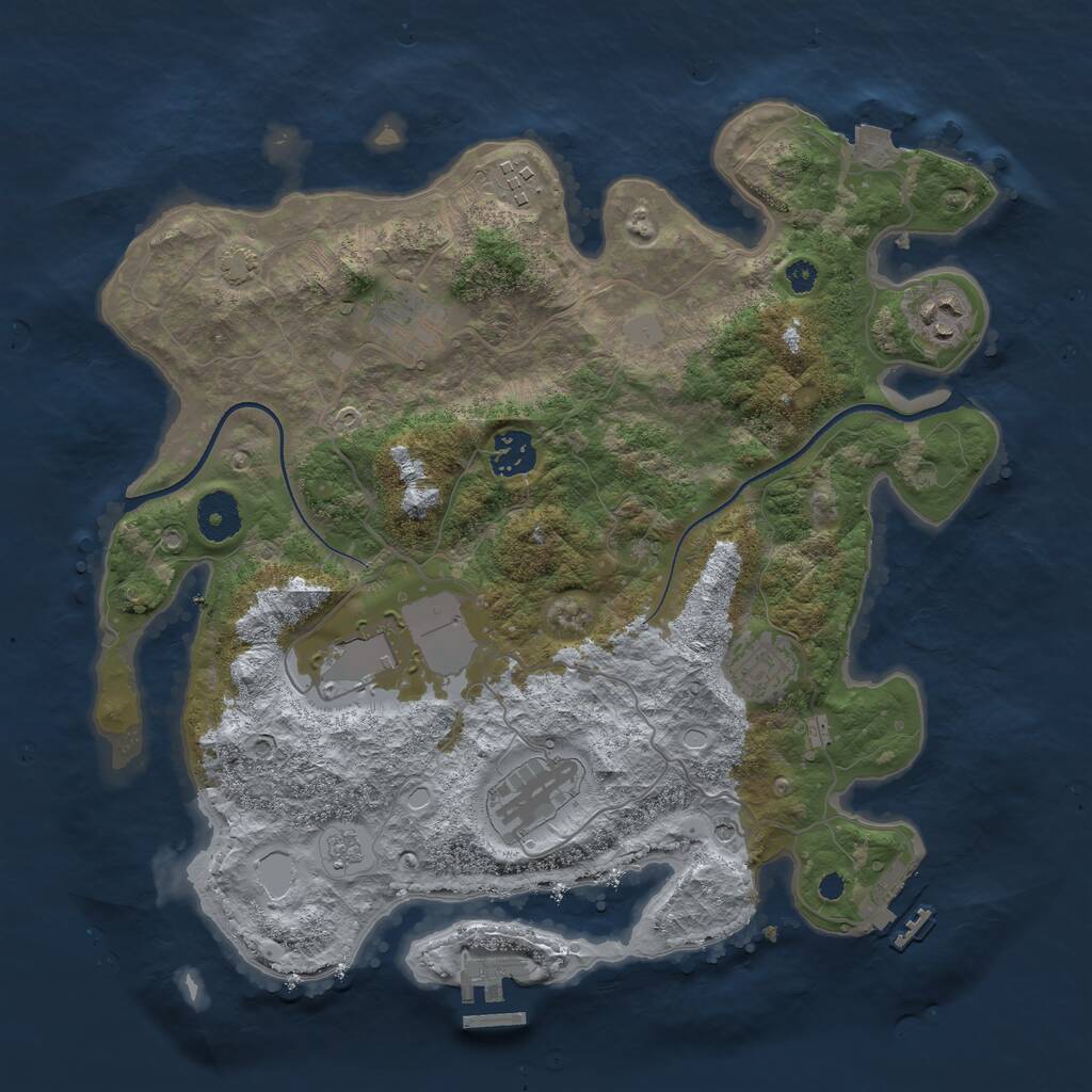 Rust Map: Procedural Map, Size: 3500, Seed: 7856563, 13 Monuments