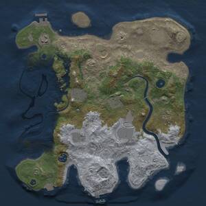 Thumbnail Rust Map: Procedural Map, Size: 3500, Seed: 88985479, 16 Monuments