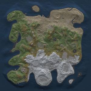 Thumbnail Rust Map: Procedural Map, Size: 3500, Seed: 88985479, 19 Monuments