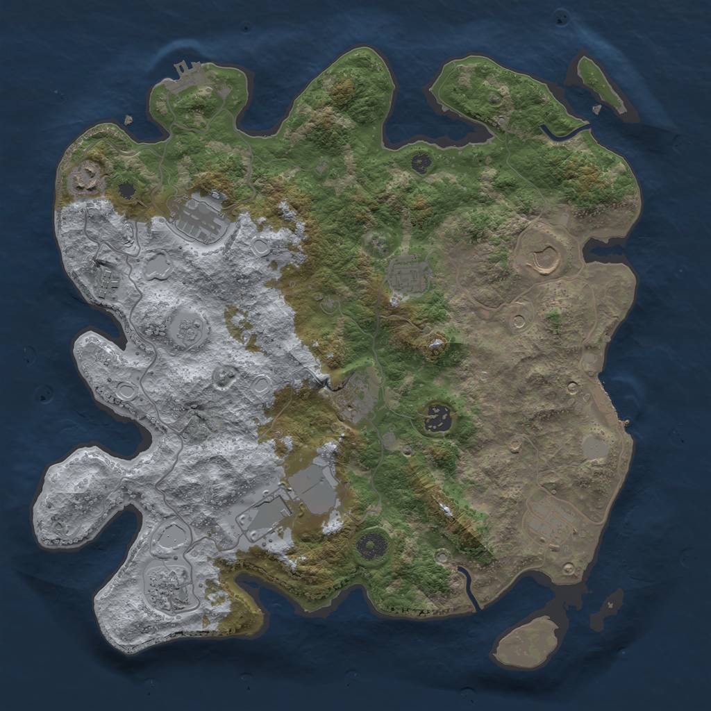 Rust Map: Procedural Map, Size: 3750, Seed: 87656595, 19 Monuments
