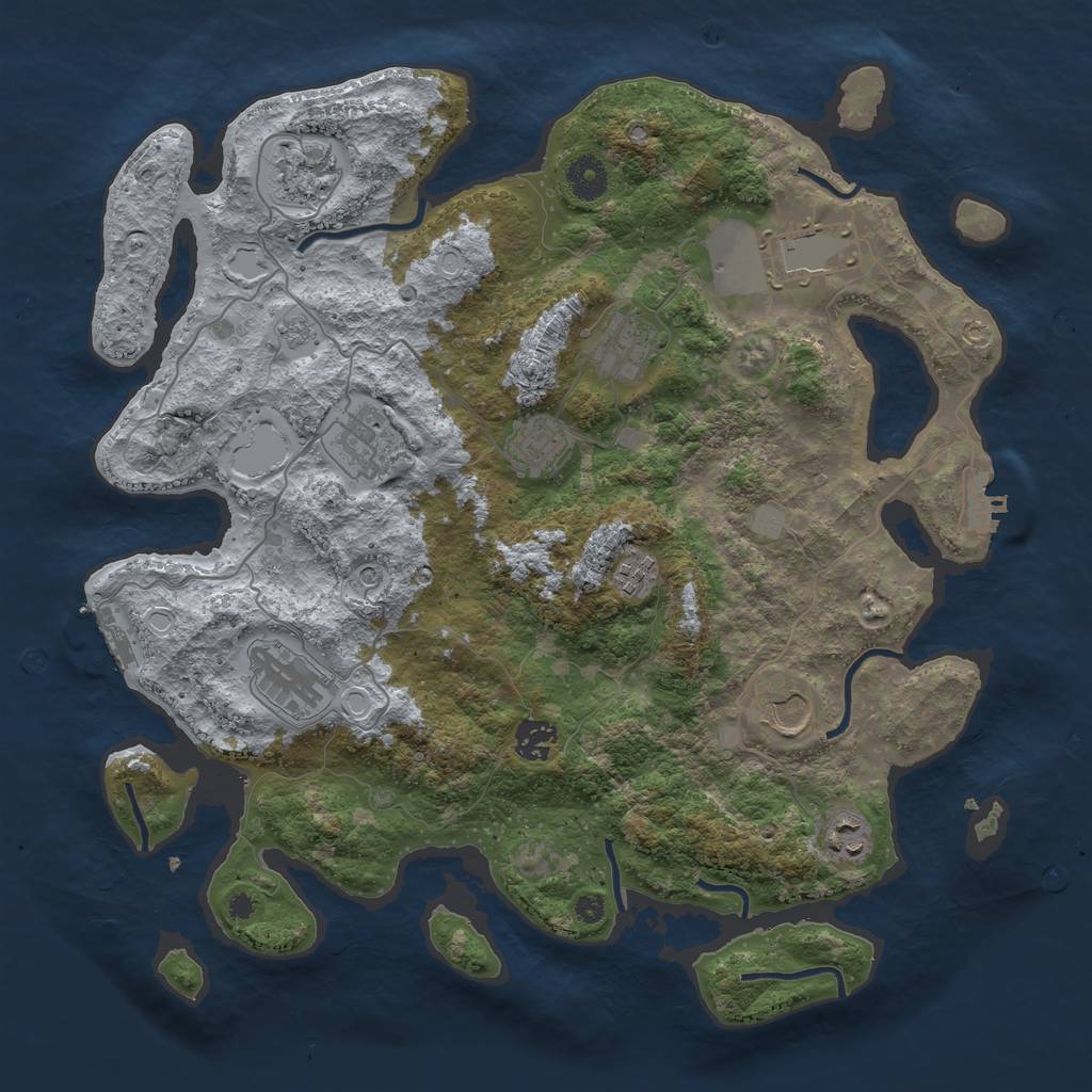 Rust Map: Procedural Map, Size: 3850, Seed: 89596393, 19 Monuments