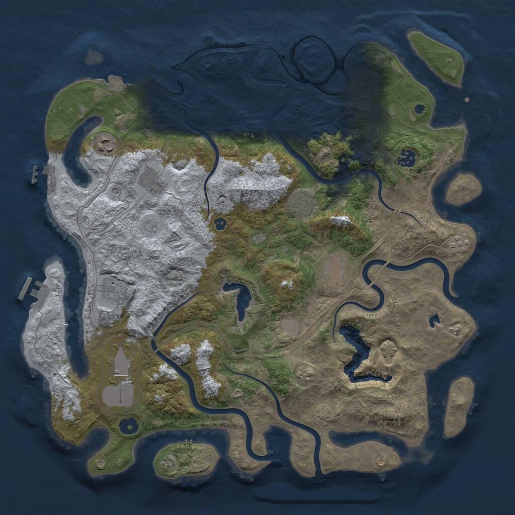 Rust Map: Procedural Map, Size: 4250, Seed: 489521621, 14 Monuments