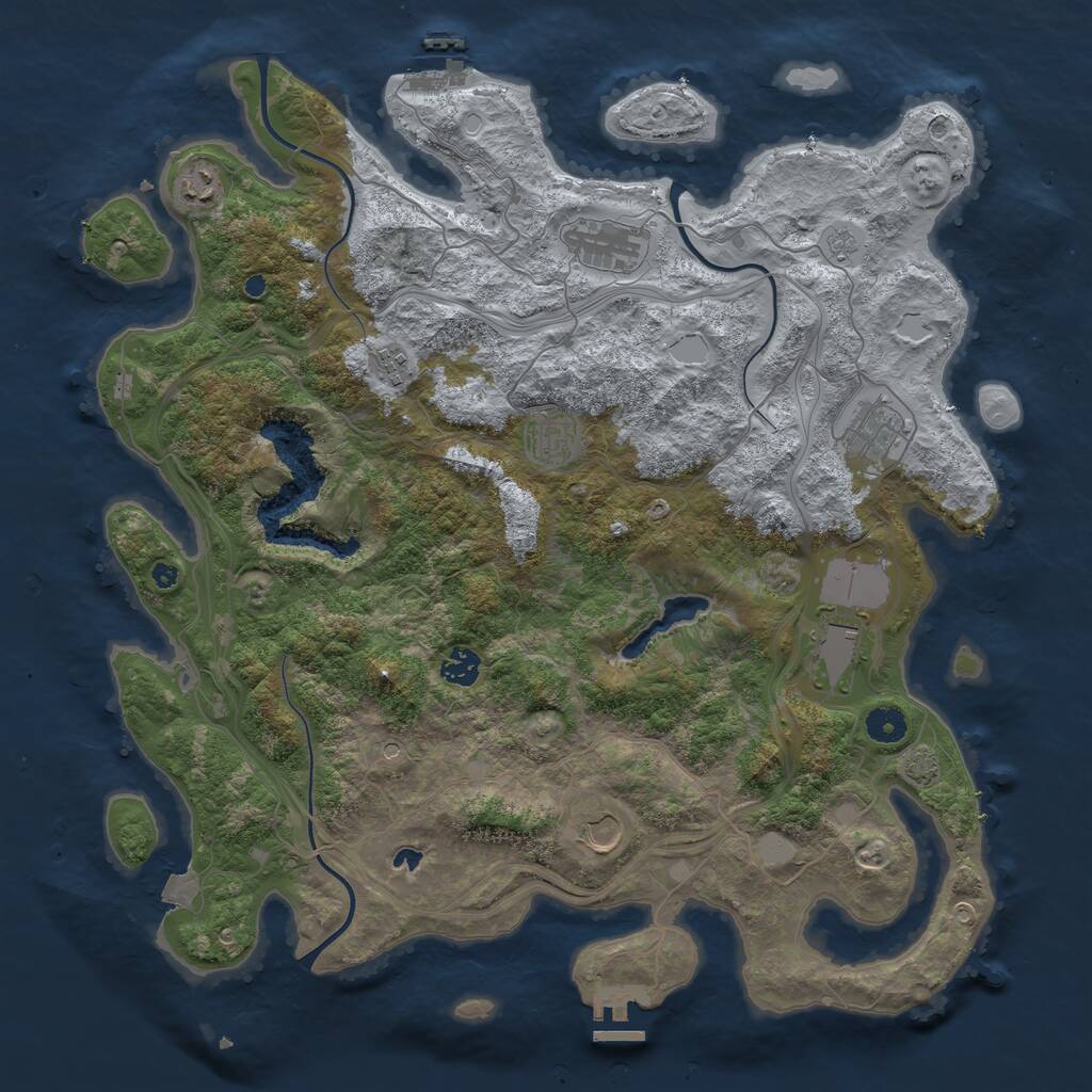Rust Map: Procedural Map, Size: 4250, Seed: 523112, 14 Monuments