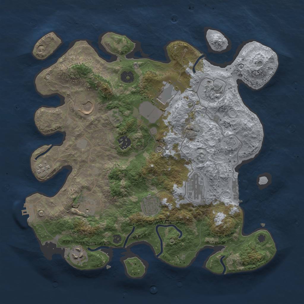 Rust Map: Procedural Map, Size: 3500, Seed: 17510, 18 Monuments
