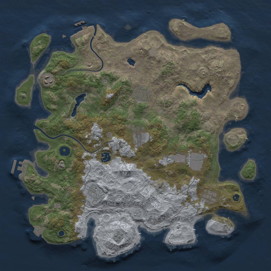 Rust Map: Procedural Map, Size: 4000, Seed: 792762885, 14 Monuments