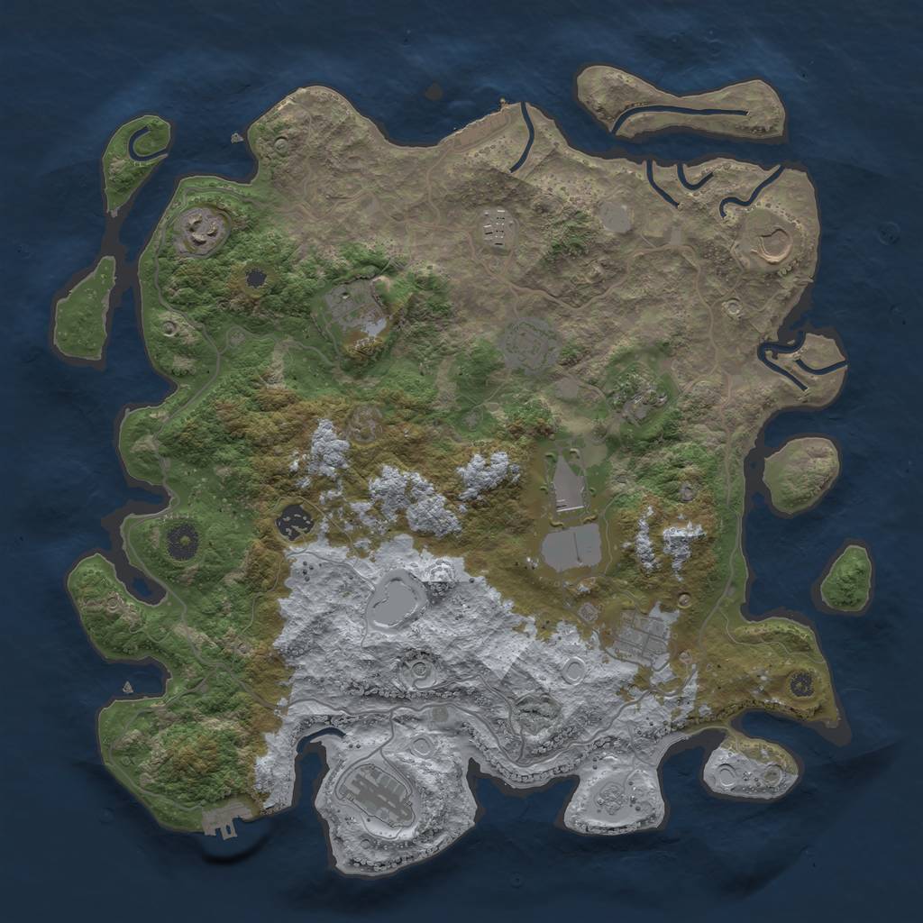 Rust Map: Procedural Map, Size: 4000, Seed: 792762885, 19 Monuments