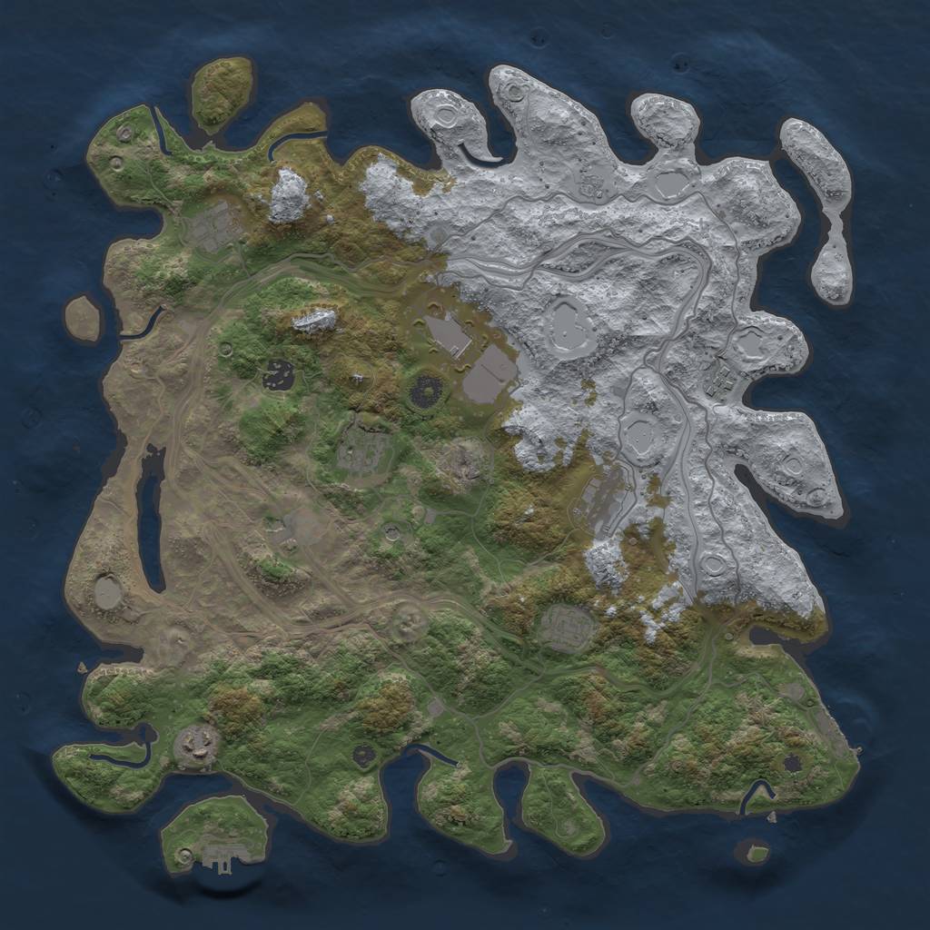 Rust Map: Procedural Map, Size: 4250, Seed: 590382135, 18 Monuments