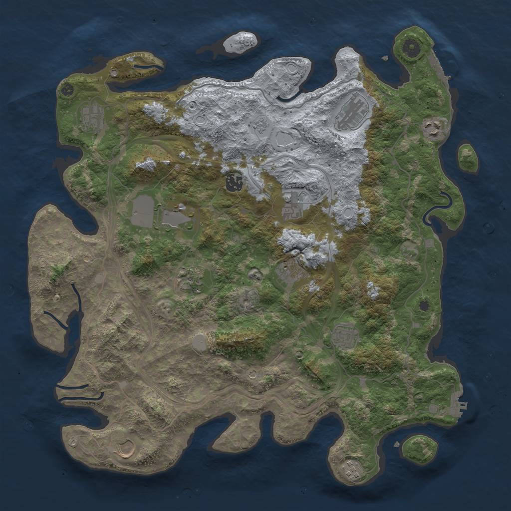 Rust Map: Procedural Map, Size: 4250, Seed: 28502828, 20 Monuments