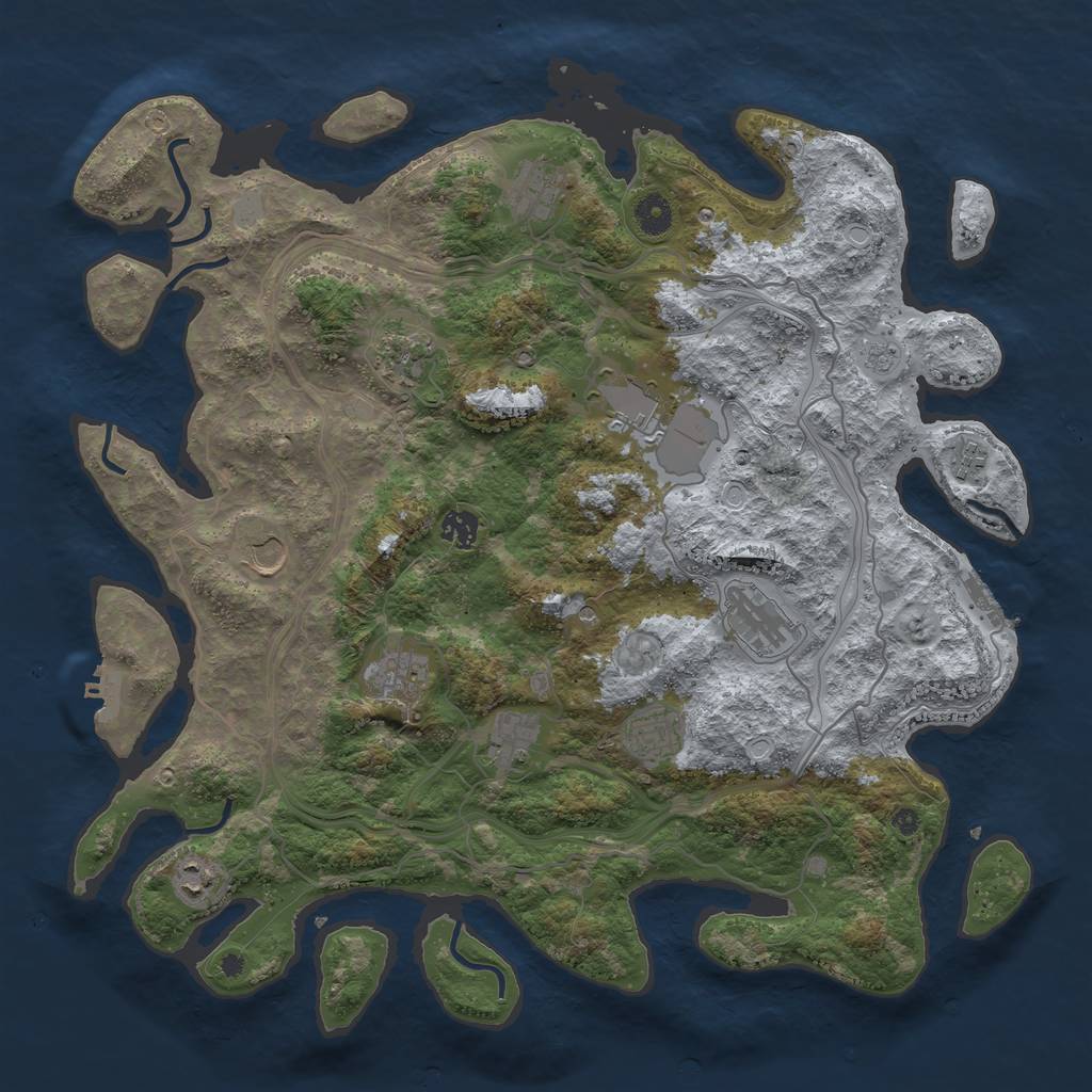 Rust Map: Procedural Map, Size: 4250, Seed: 38364130, 20 Monuments