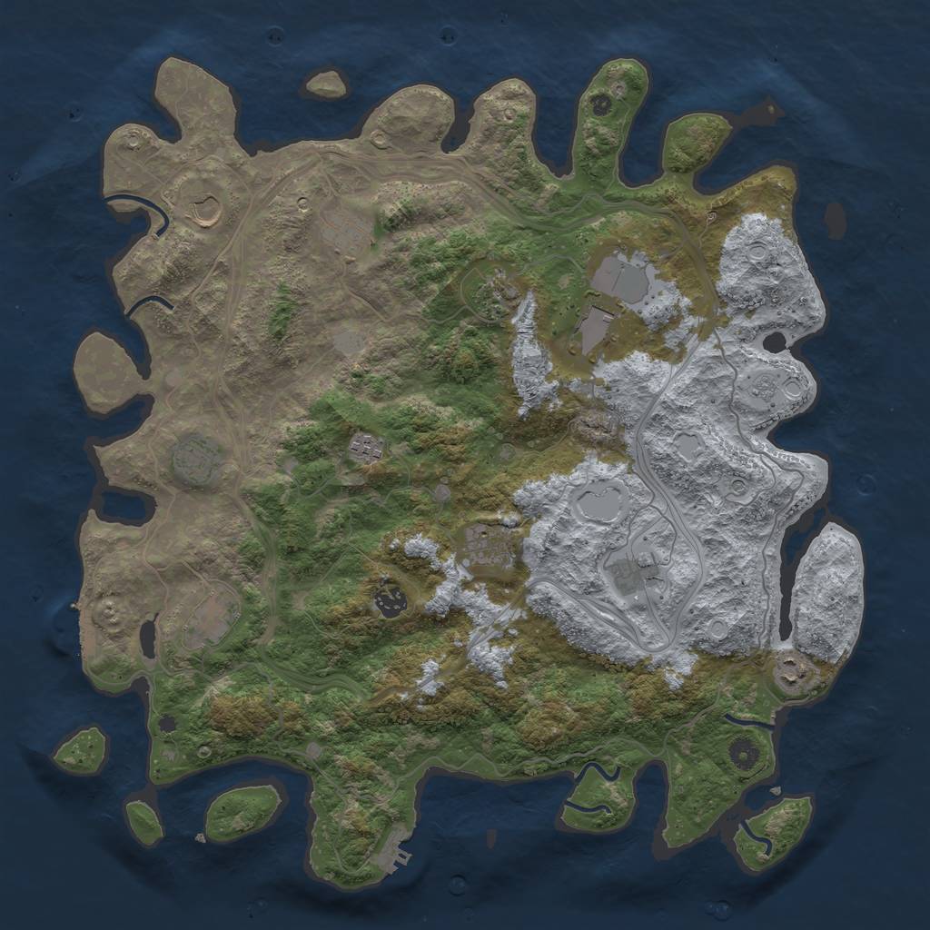 Rust Map: Procedural Map, Size: 4500, Seed: 273465444, 20 Monuments