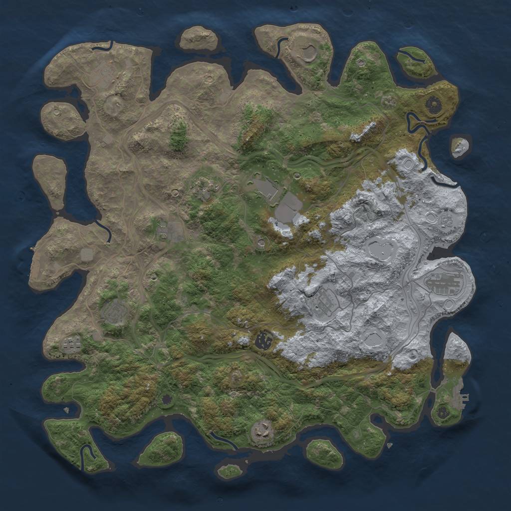 Rust Map: Procedural Map, Size: 4500, Seed: 220963198, 20 Monuments