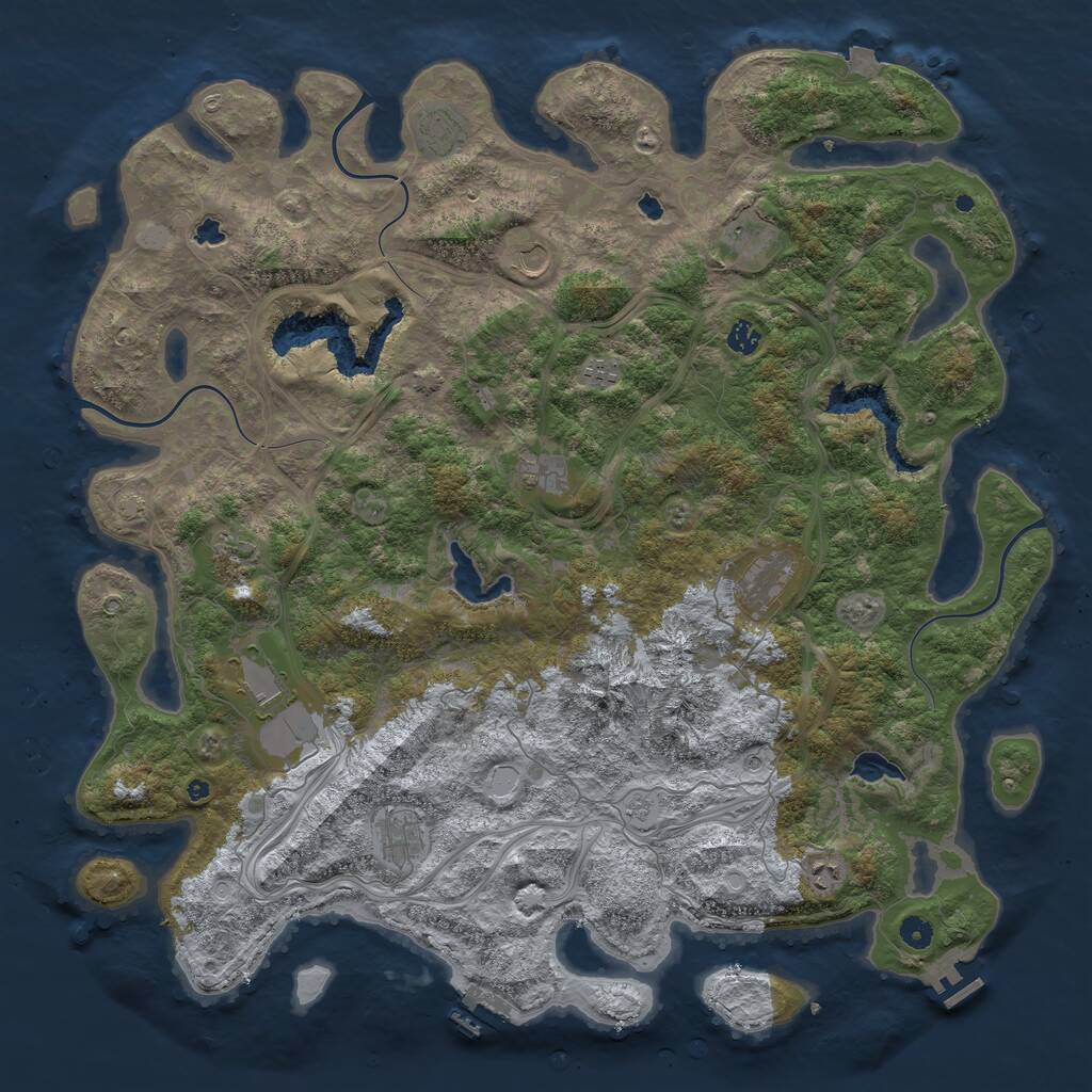 Rust Map: Procedural Map, Size: 5000, Seed: 120, 17 Monuments