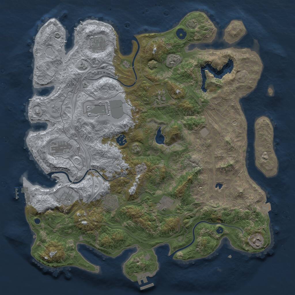 Rust Map: Procedural Map, Size: 4250, Seed: 1303988181, 16 Monuments