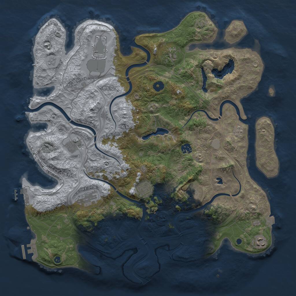 Rust Map: Procedural Map, Size: 4250, Seed: 1303988181, 15 Monuments