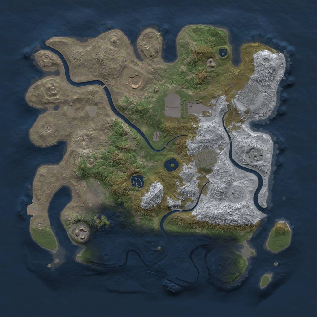 Rust Map: Procedural Map, Size: 3500, Seed: 768935153, 13 Monuments