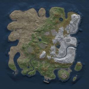 Thumbnail Rust Map: Procedural Map, Size: 3500, Seed: 768935153, 13 Monuments