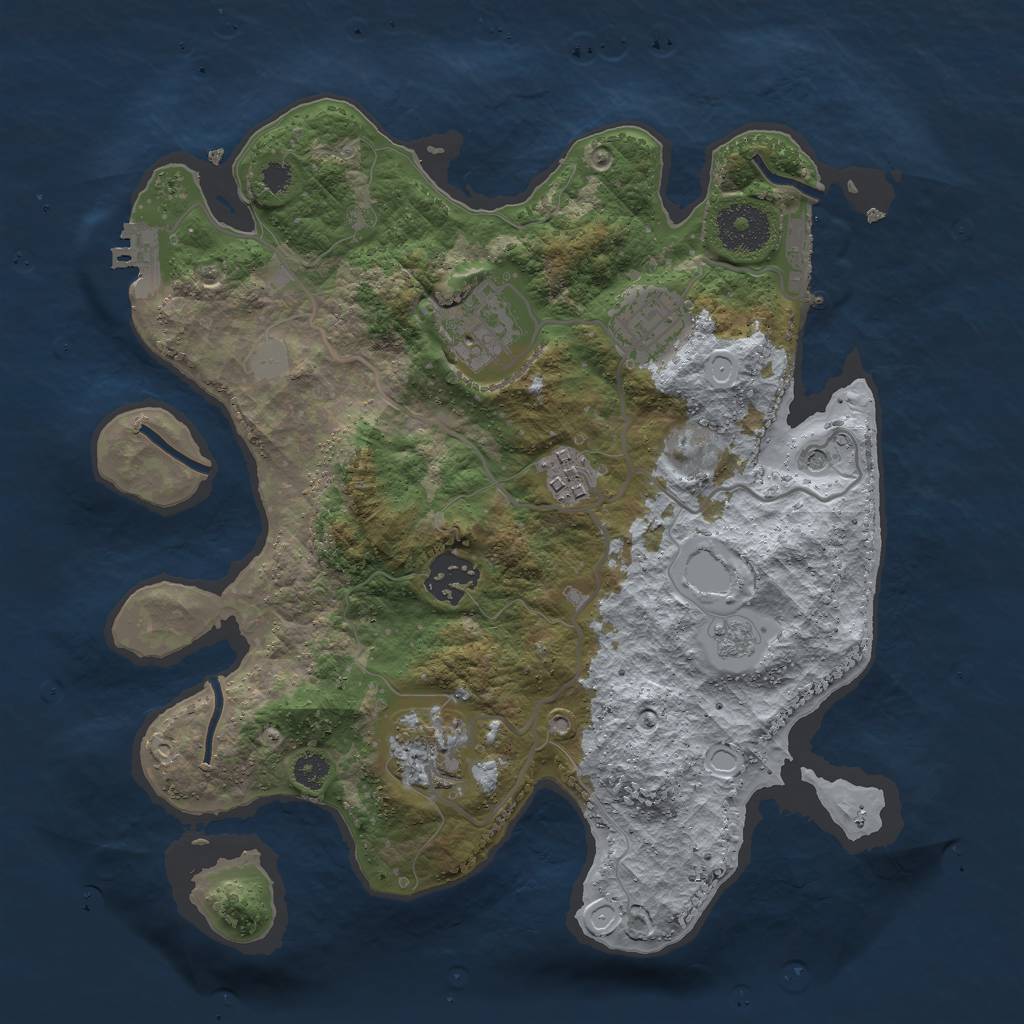 Rust Map: Procedural Map, Size: 3000, Seed: 1398453537, 14 Monuments