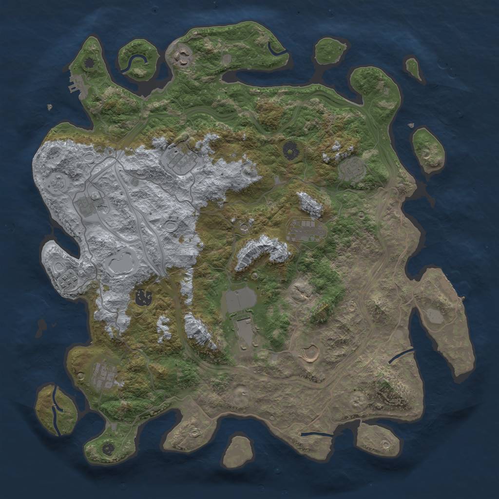 Rust Map: Procedural Map, Size: 4250, Seed: 985870362, 19 Monuments