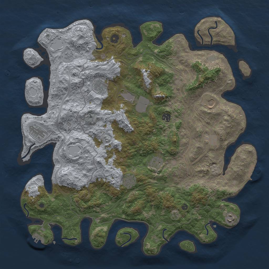 Rust Map: Procedural Map, Size: 4500, Seed: 94856, 19 Monuments