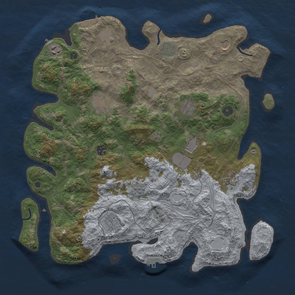 Rust Map: Procedural Map, Size: 4250, Seed: 769927446, 20 Monuments