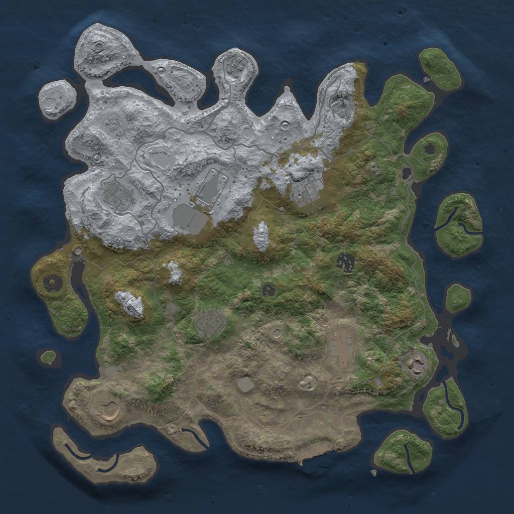 Rust Map: Procedural Map, Size: 4000, Seed: 1510523245, 17 Monuments