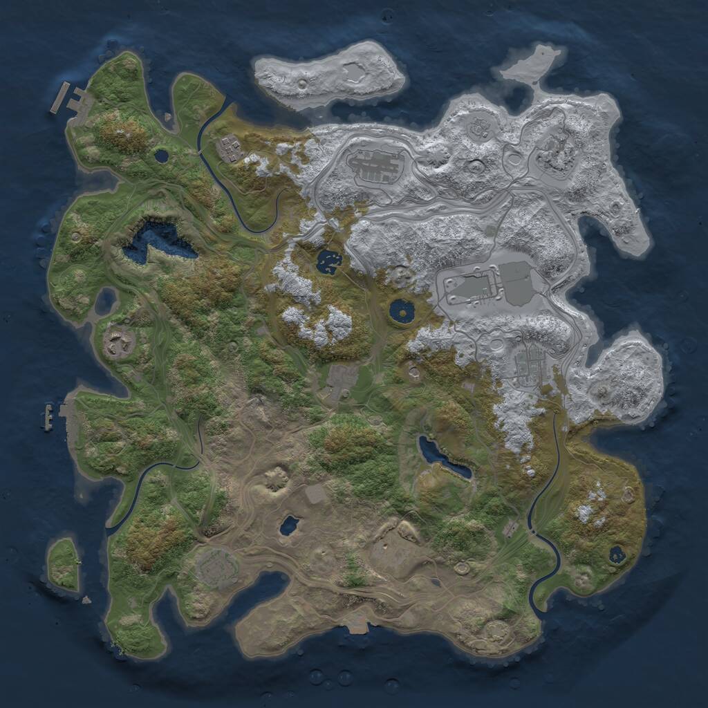 Rust Map: Procedural Map, Size: 4250, Seed: 347239163, 16 Monuments