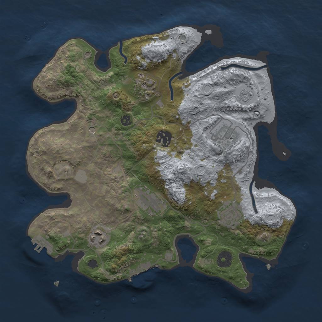 Rust Map: Procedural Map, Size: 3000, Seed: 279237348, 15 Monuments