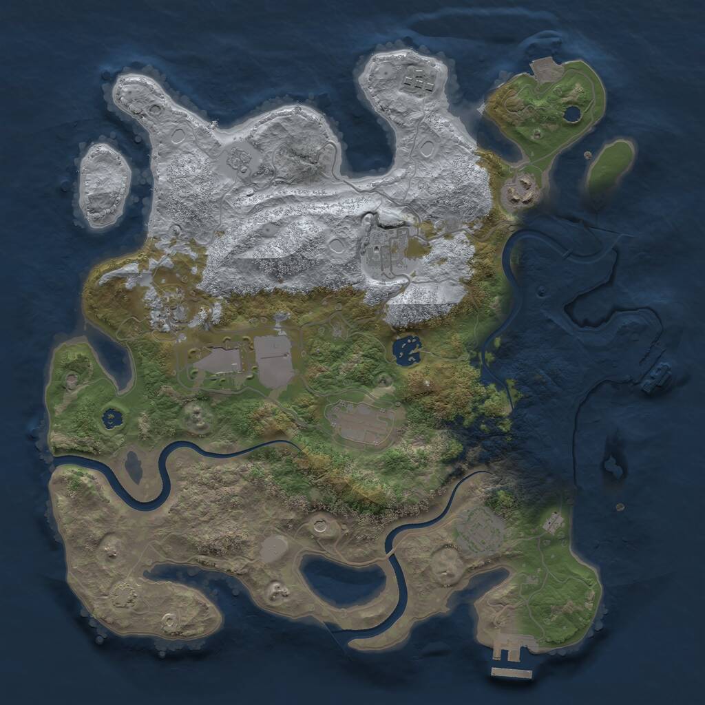 Rust Map: Procedural Map, Size: 3500, Seed: 862130459, 14 Monuments