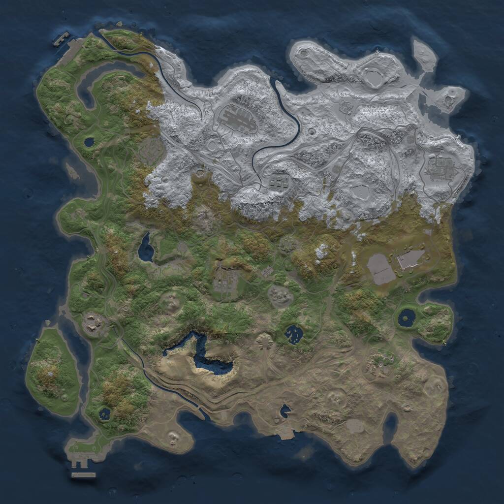 Rust Map: Procedural Map, Size: 4250, Seed: 1074444283, 15 Monuments