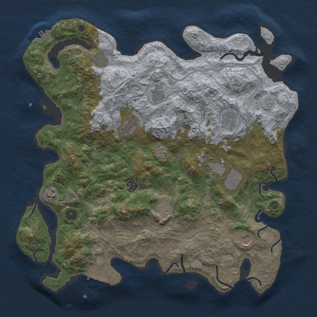 Rust Map: Procedural Map, Size: 4250, Seed: 1074444283, 19 Monuments