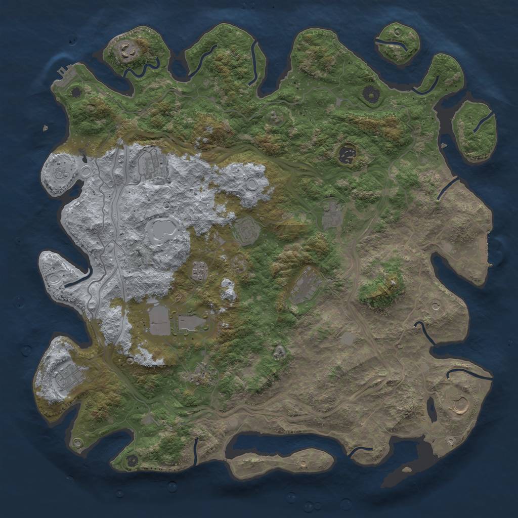 Rust Map: Procedural Map, Size: 4500, Seed: 1756283770, 20 Monuments