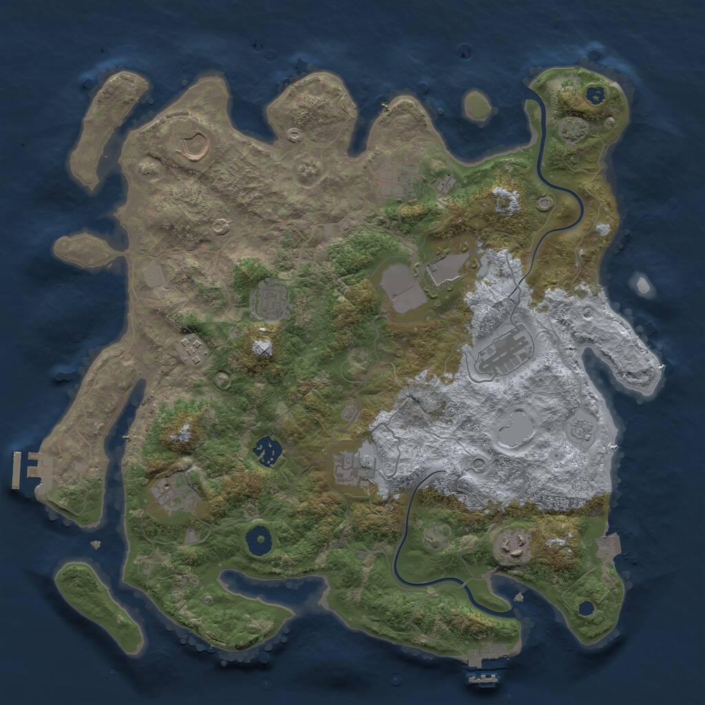 Rust Map: Procedural Map, Size: 3800, Seed: 98116, 16 Monuments