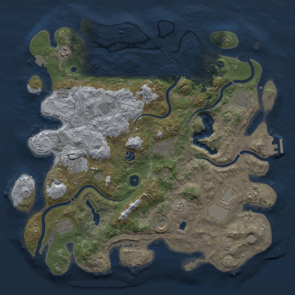 Rust Map: Procedural Map, Size: 4250, Seed: 1594105284, 15 Monuments