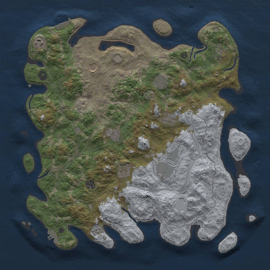 Rust Map: Procedural Map, Size: 4300, Seed: 236236, 19 Monuments