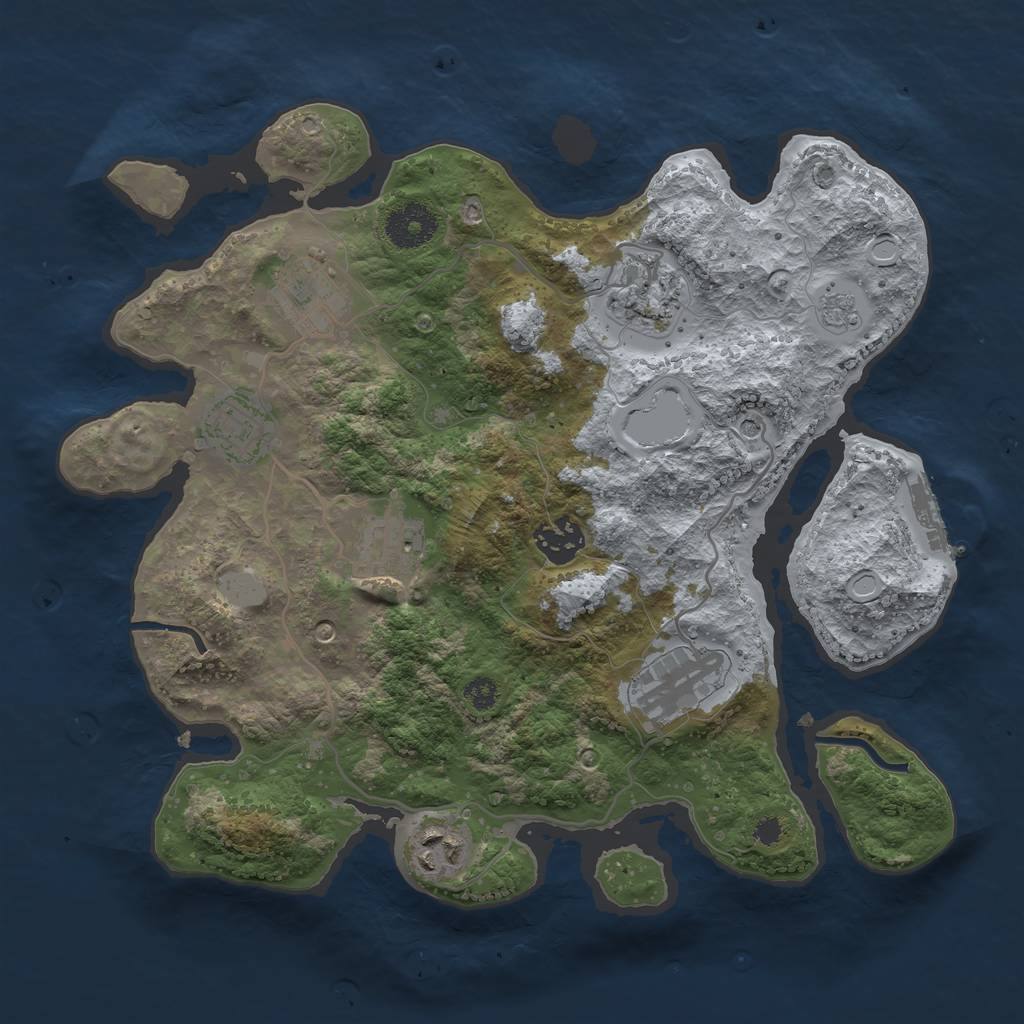 Rust Map: Procedural Map, Size: 3200, Seed: 2606, 15 Monuments