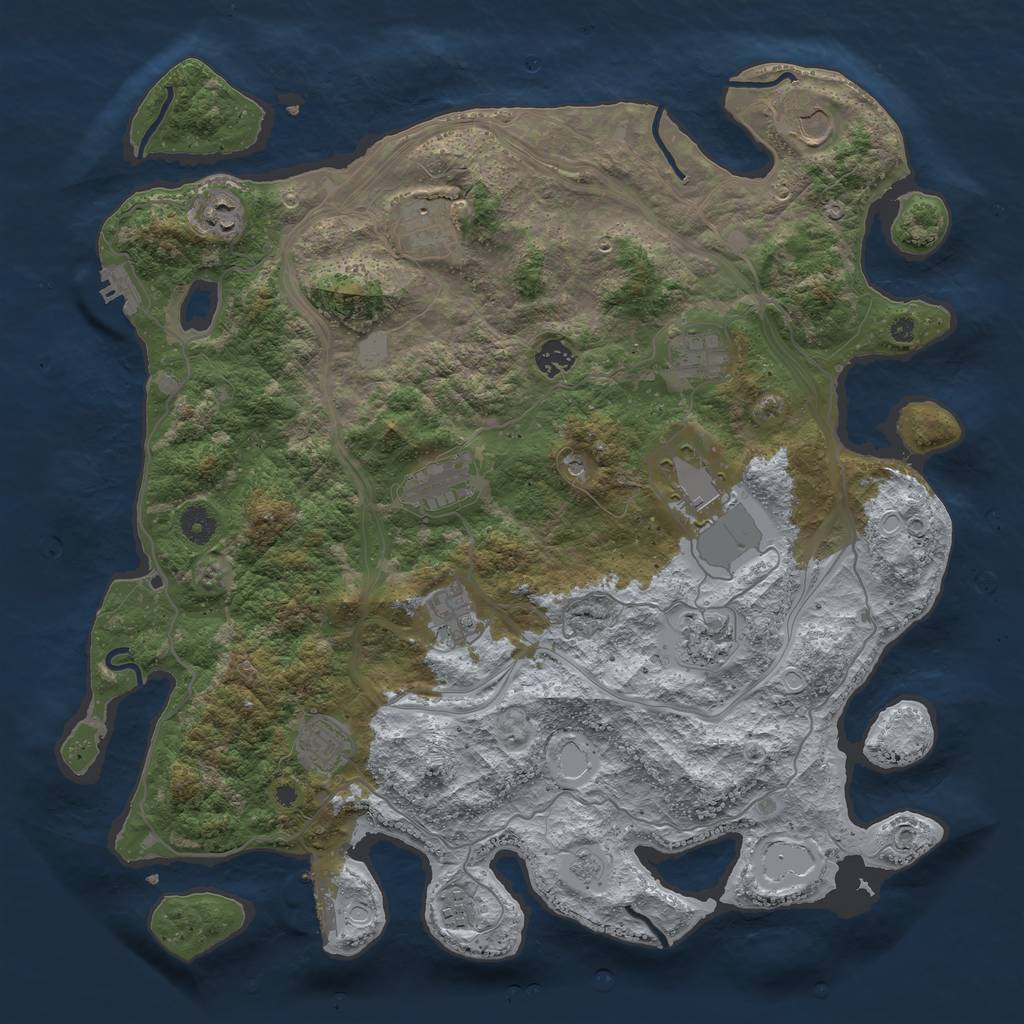 Rust Map: Procedural Map, Size: 4250, Seed: 12297, 20 Monuments