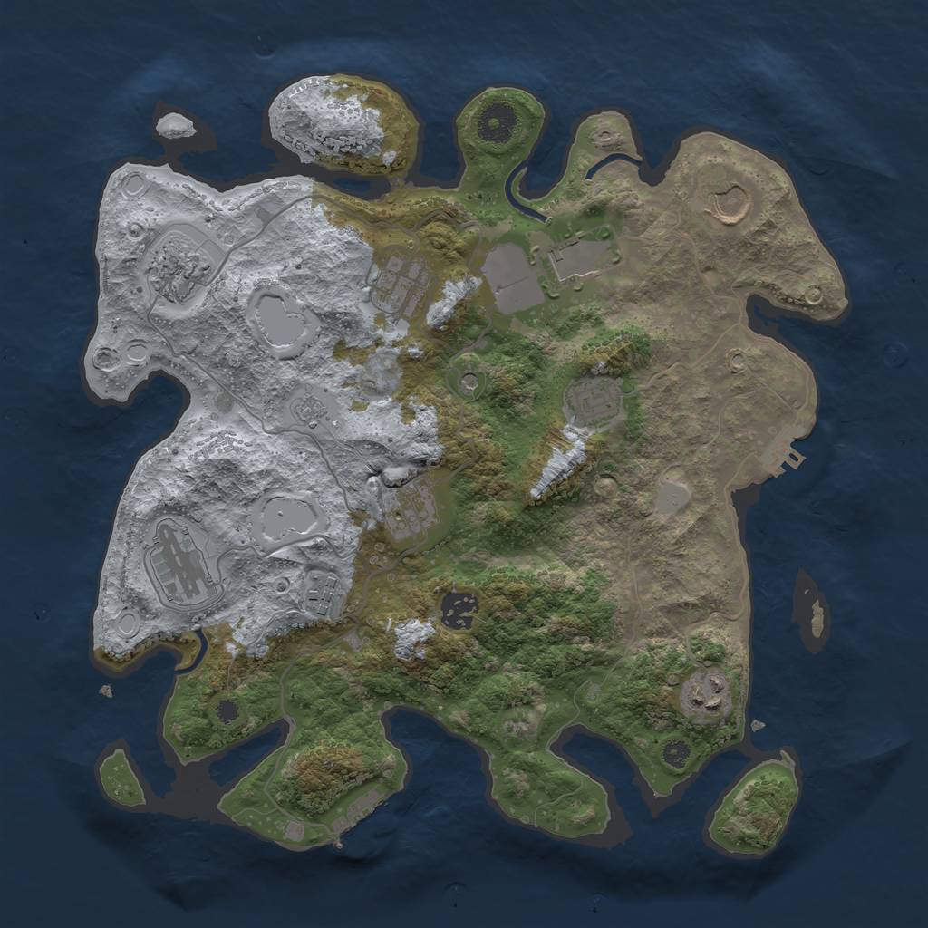 Rust Map: Procedural Map, Size: 3550, Seed: 9813, 19 Monuments