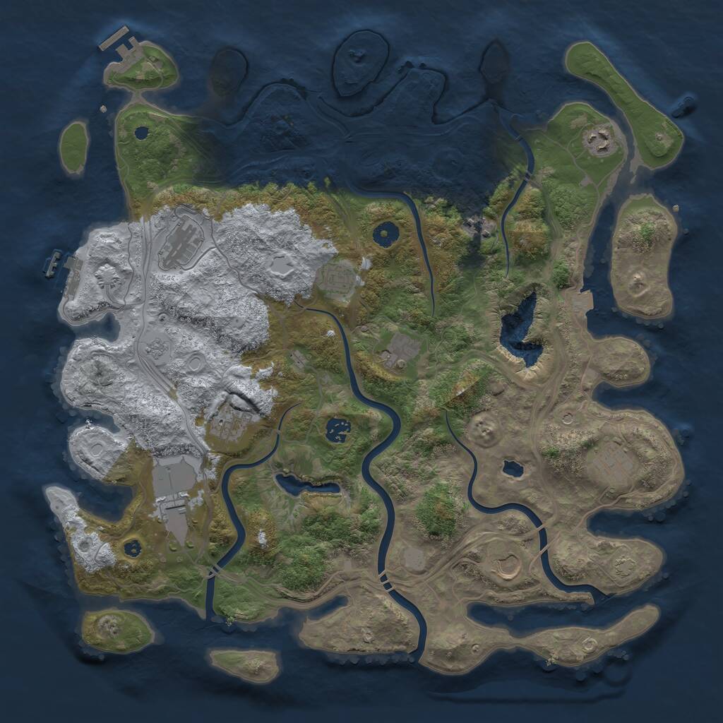 Rust Map: Procedural Map, Size: 4300, Seed: 534341326, 16 Monuments