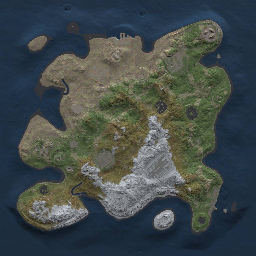 Rust Map: Procedural Map, Size: 3100, Seed: 651880940, 16 Monuments