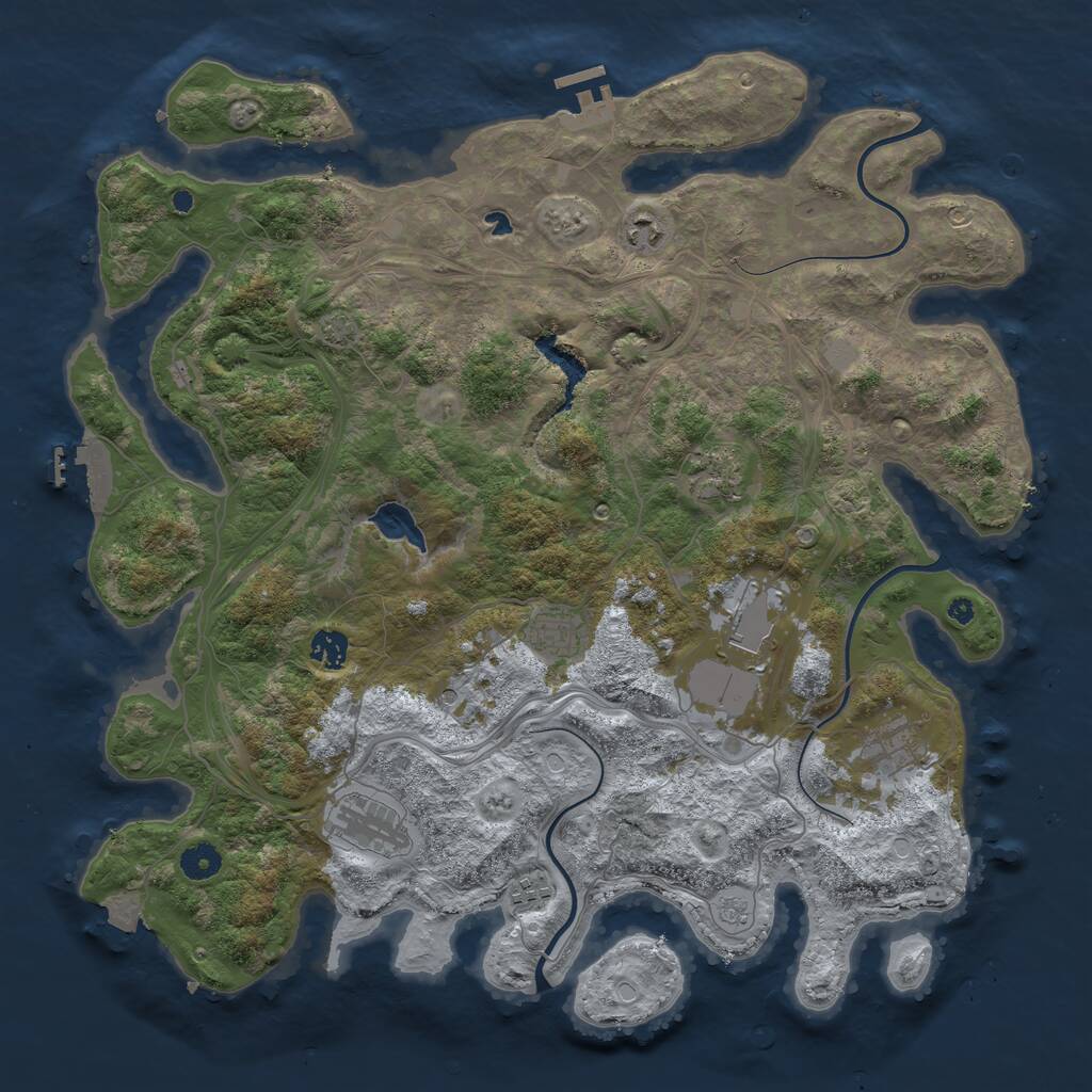 Rust Map: Procedural Map, Size: 4250, Seed: 19770928, 14 Monuments