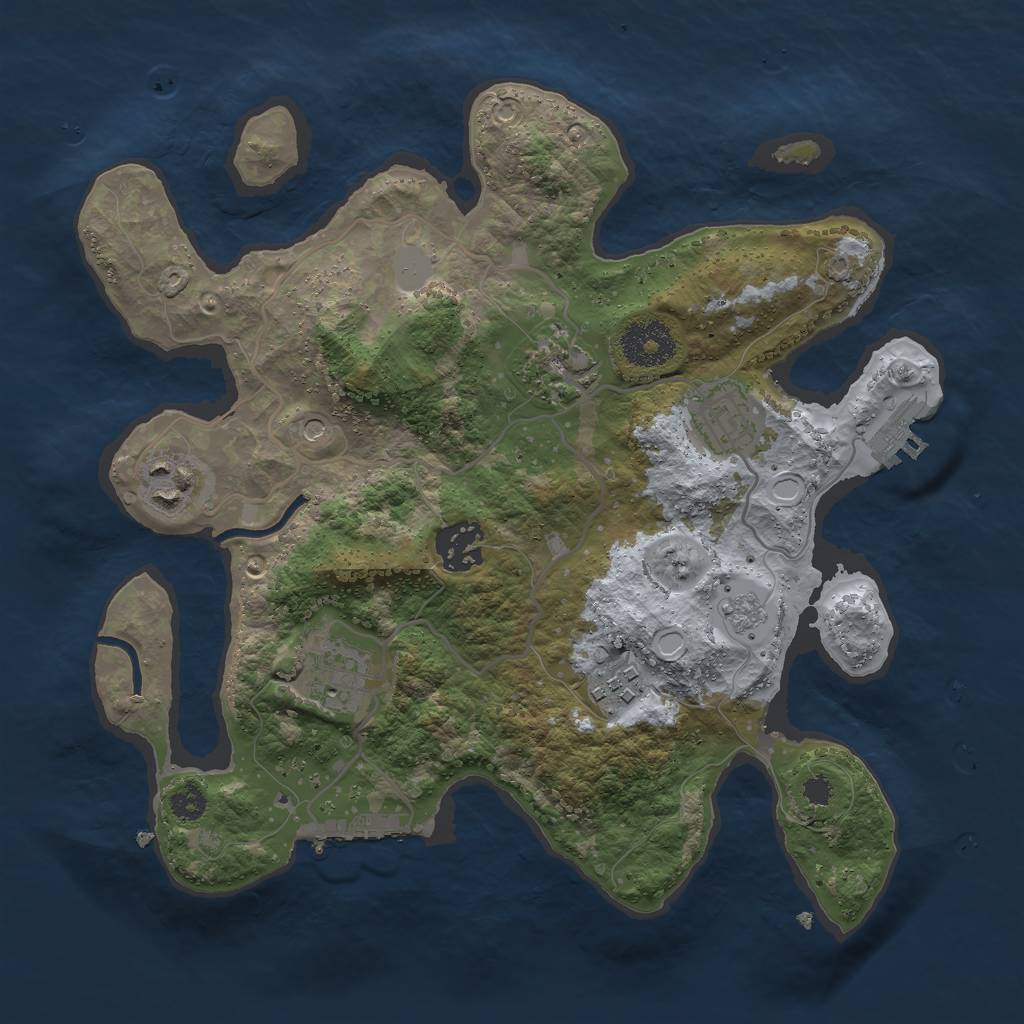 Rust Map: Procedural Map, Size: 3000, Seed: 458772629, 15 Monuments