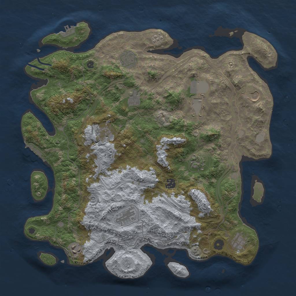Rust Map: Procedural Map, Size: 4250, Seed: 688375562, 20 Monuments
