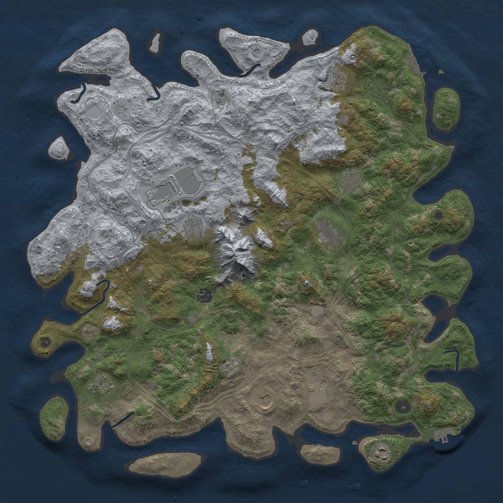 Rust Map: Procedural Map, Size: 5000, Seed: 946675495, 20 Monuments